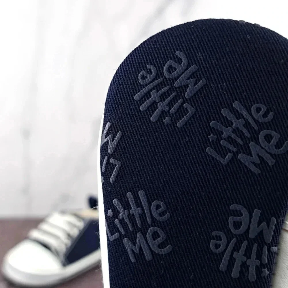 Little Me Infant Soft Bottom Shoes - Navy Blue/White sz 3-6 month - Picture 6 of 6
